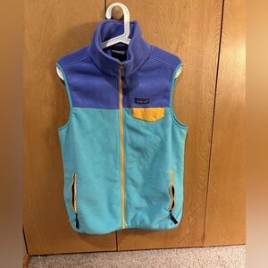 Patagonia Synchilla Women’s Fleece Zip Up Two Tone Vest Size Medium
